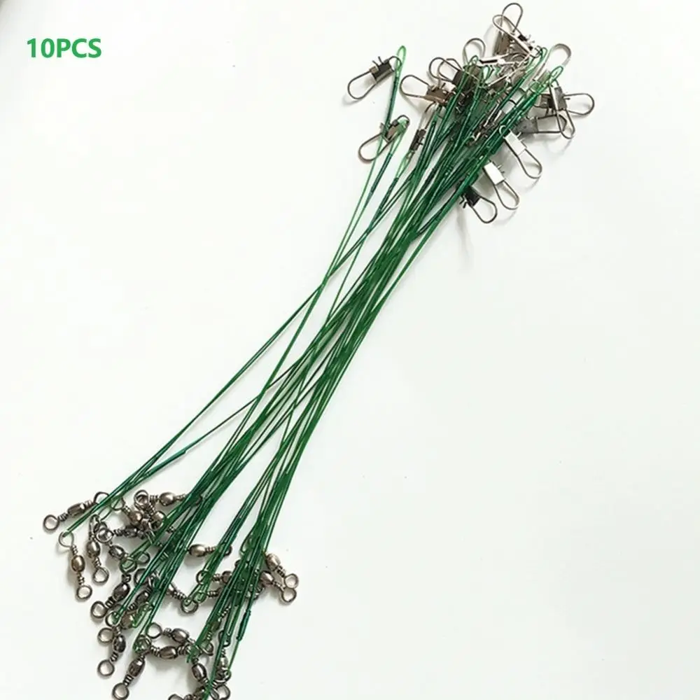 Steel Wire Fishing Leader Line With Swivel Snap Connector Anti Bite Trace For Predator Fish Lure Terminal Tackle Gear