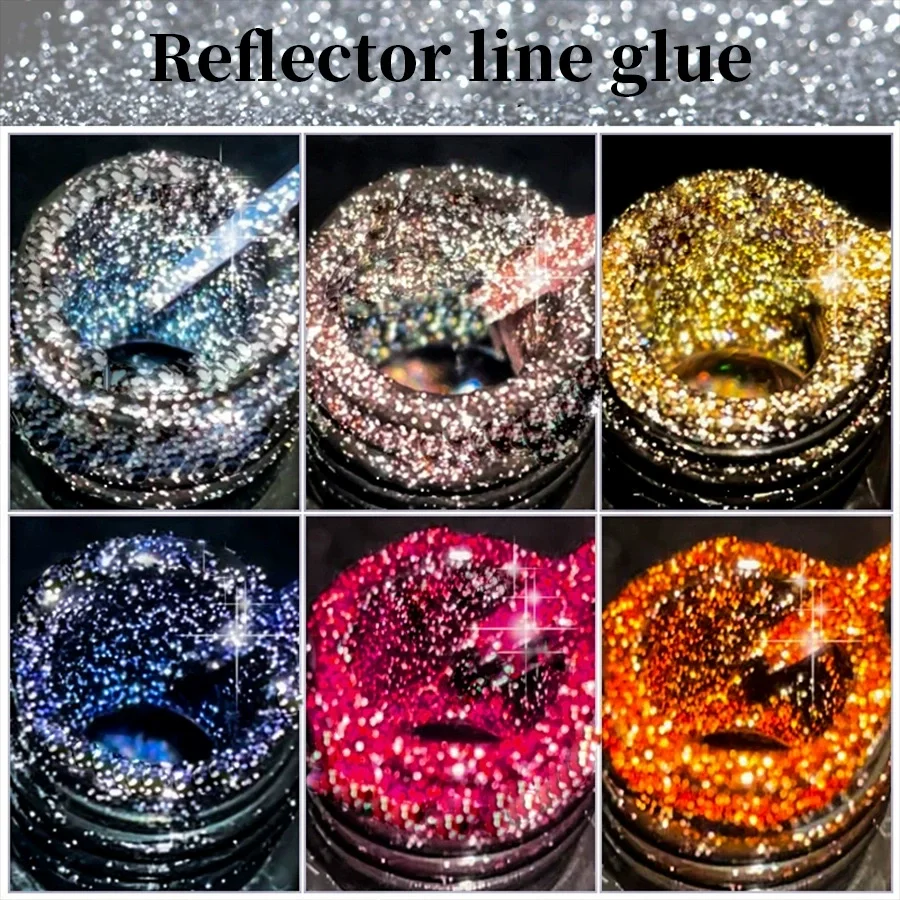 Esmalte de uñas en Gel con purpurina reflectante, Color plateado brillante, semipermanente, para decoración de uñas, 5ML