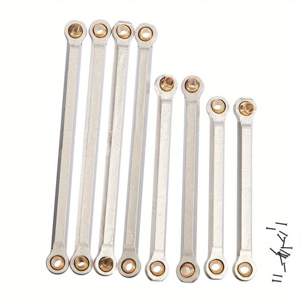 

8pcs For Traxxas 118 TRX-4M Silver Aluminum Suspension Linkage