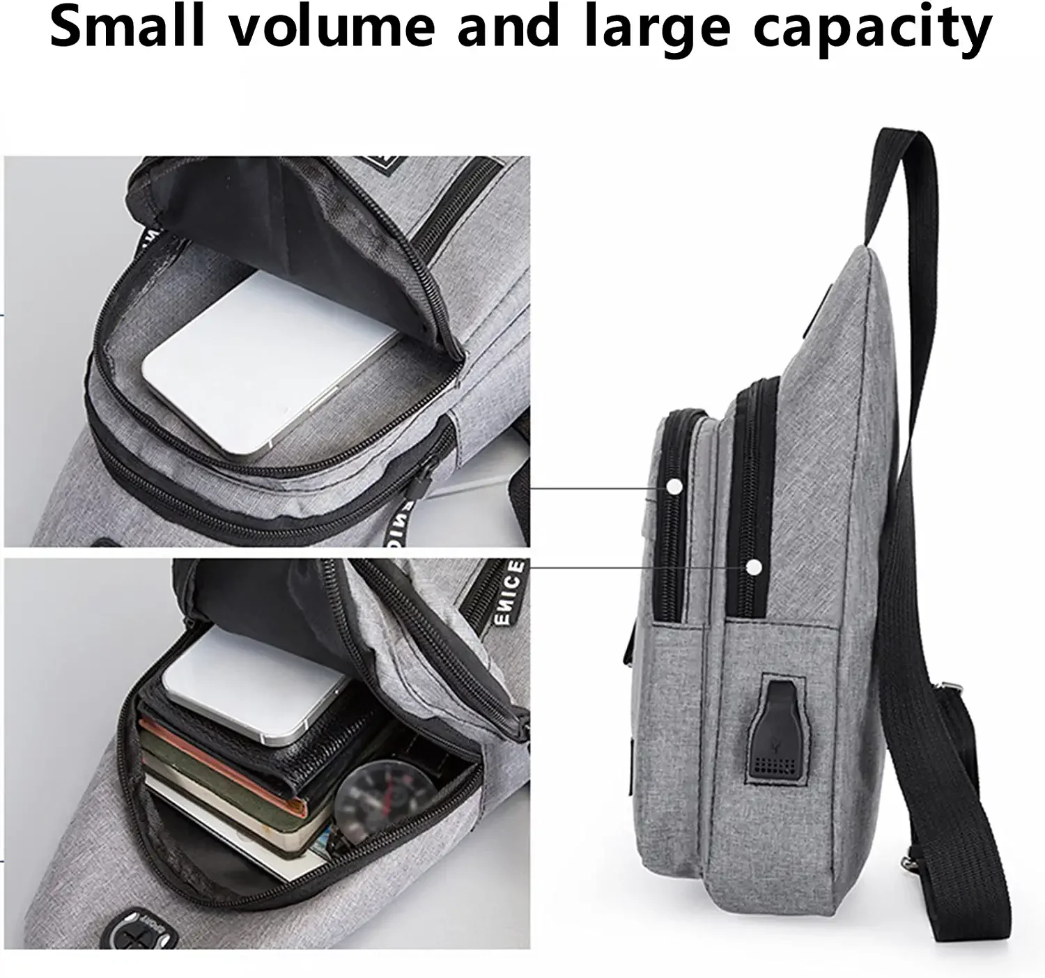 New Chest Bag Usb With Camping Trip Backpack Strap Waterproof Hiking Crossbody Bags Men\'S Sac De Messager Fast Drop Shipping