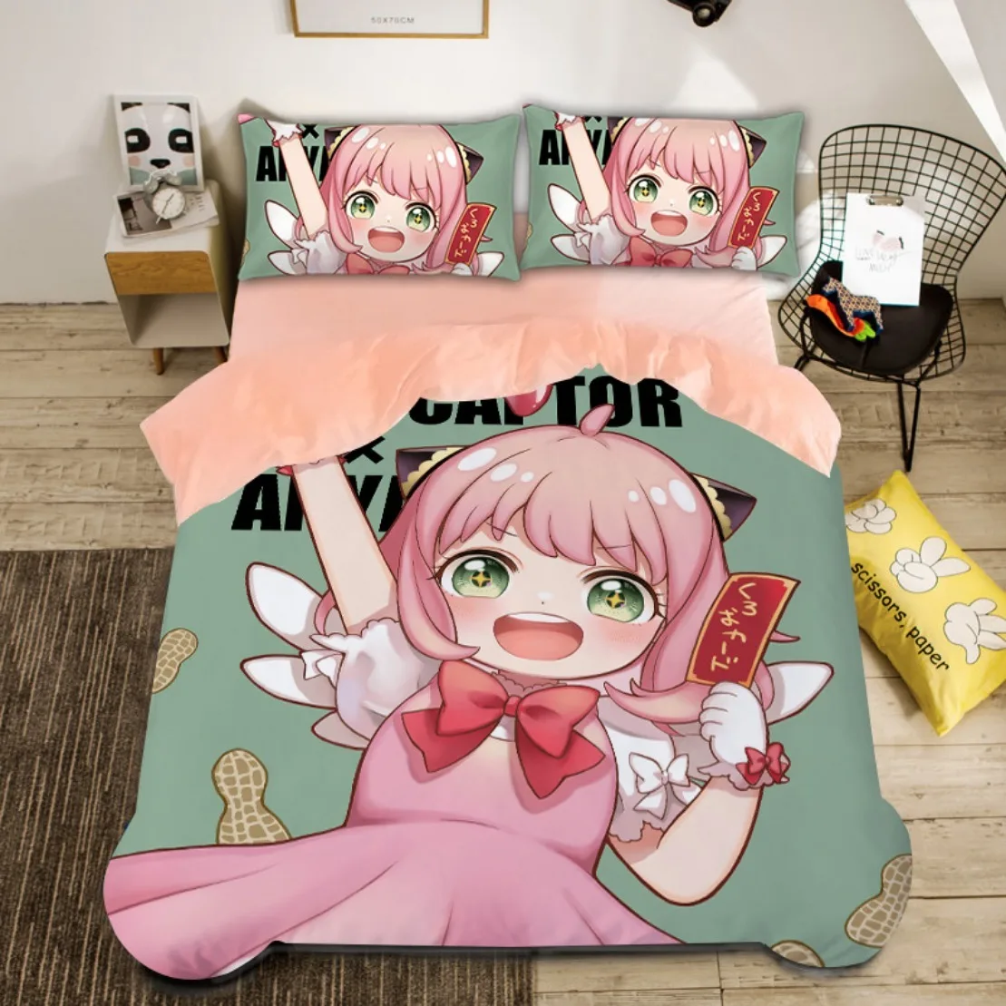 Spy Family Bedding Set,Japanese Anime Duvet Cover,Spy Funny Anya Quilt Cover With Pillowcase Single/Double/Queen Children's Gift