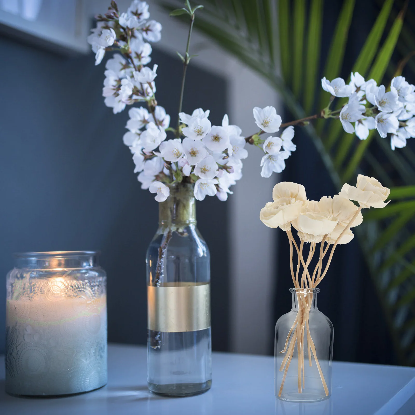 

8pcs Natural Flower Shape Reed Diffuser Sticks For Essential Oil Fragrance Decor Scented Oil Refill Vines