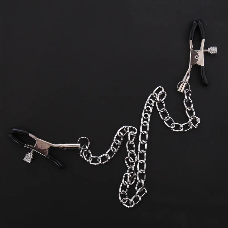 No Vibrator Nipple Clamp With Chain Nipple Clips BDSM Fetish Clamps Bondage Adult Games Couples Sex Toys  For Women Products 18