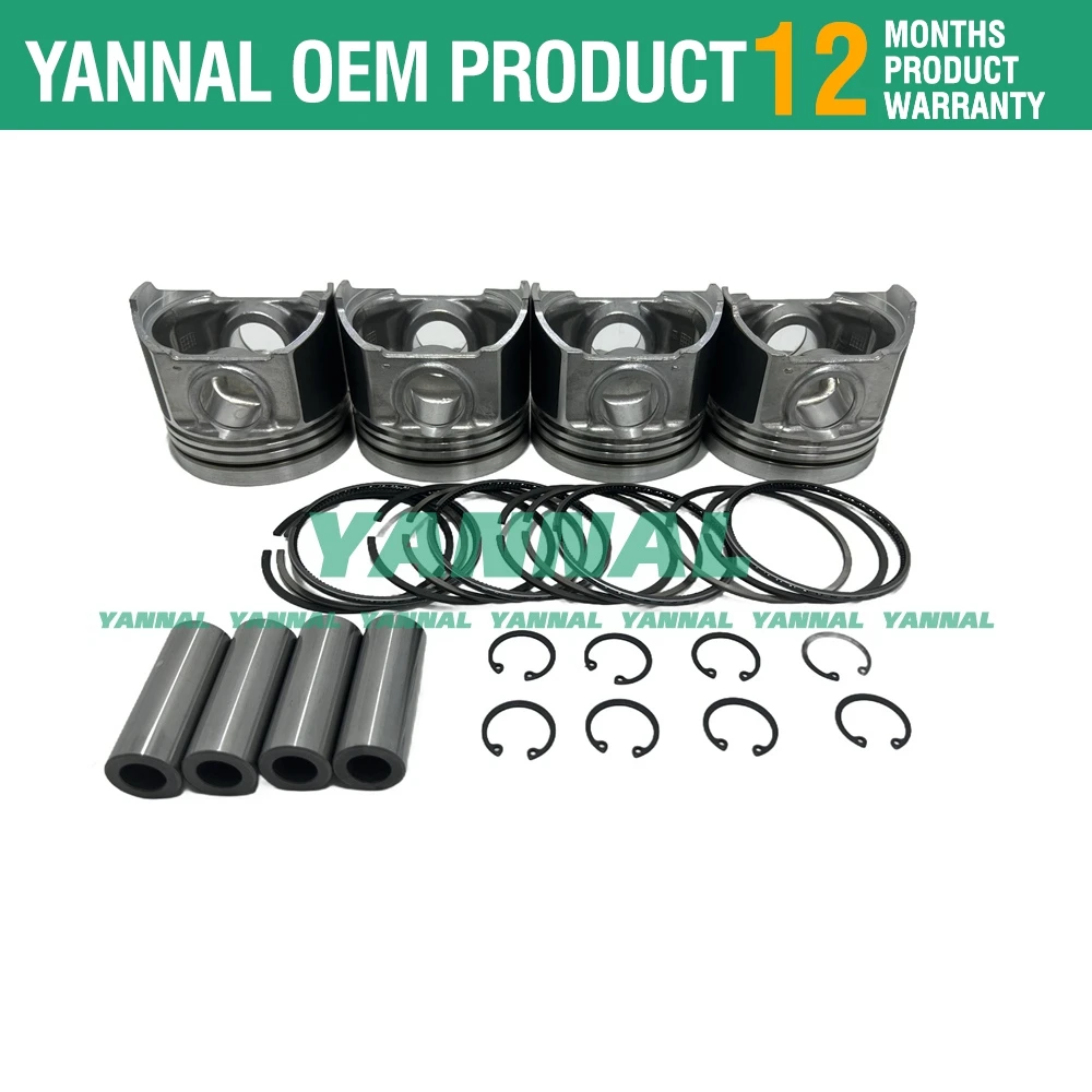 Kit de pistón V3600 V3600T V3600E con juego de anillos para motor Kubota 1J510-2111-3 98mm