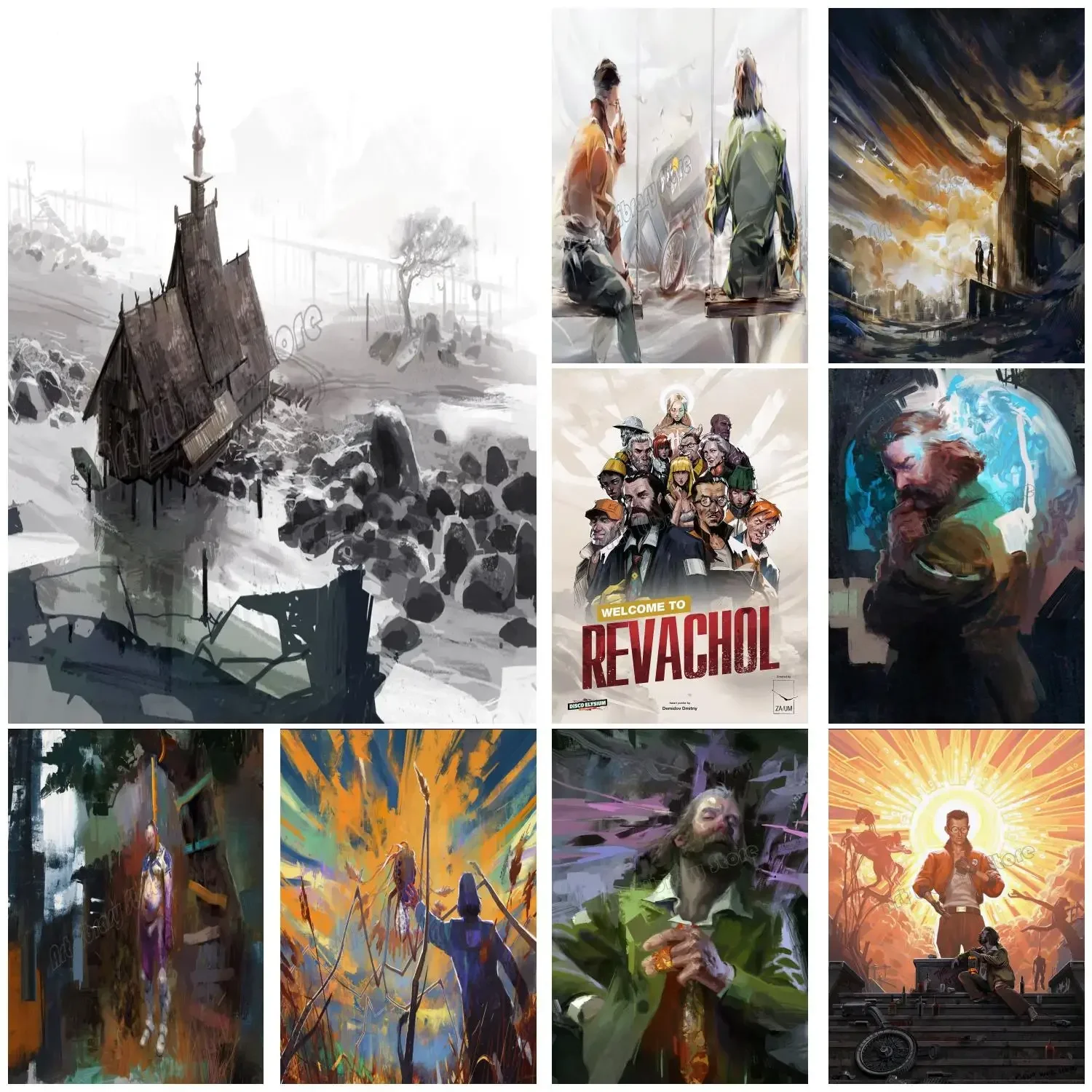 Hot Video Game Disco Elysium Characters Landscape Canvas Poster Canvas Painting Wall Art Pictures for Gamer Room Home Decor Gift