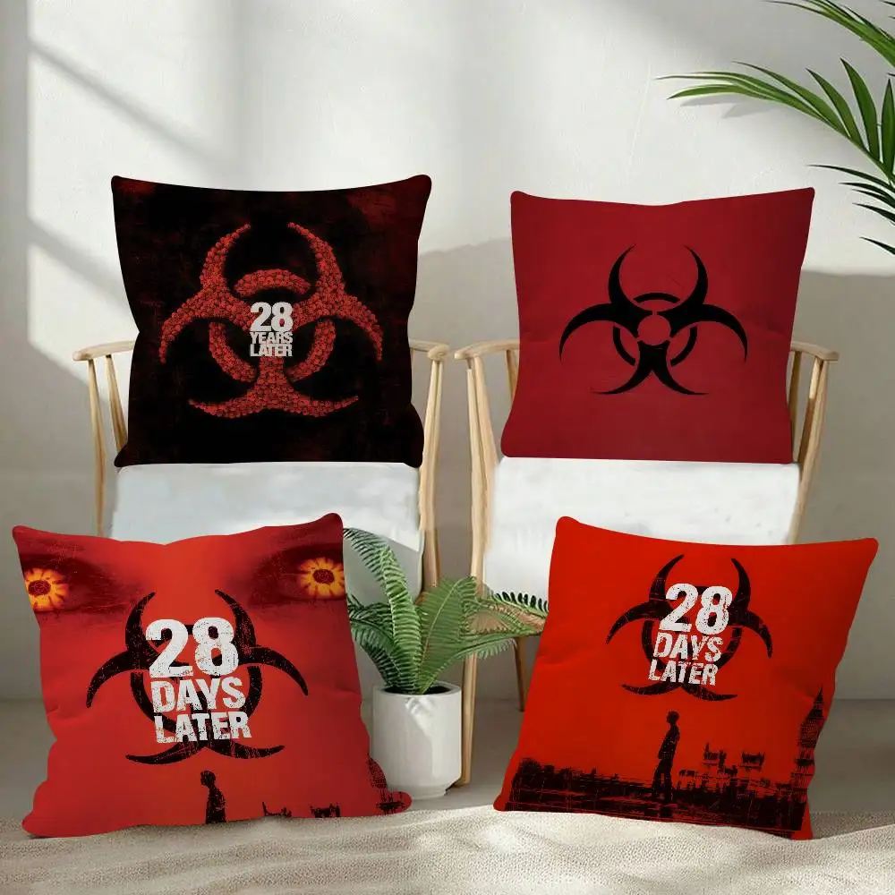Movie Trror 28 Days Later Double-sided Printed pillow cover Short plush Suitable living rooms bedrooms sofas throw cushion cover