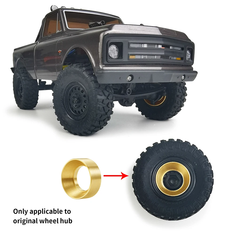 AXSPEED 4PCS Brass Internal Balance Weight Ring Wheel Hub Counterweight for 1/24 RC Crawler Axial SCX24 Upgrade Parts