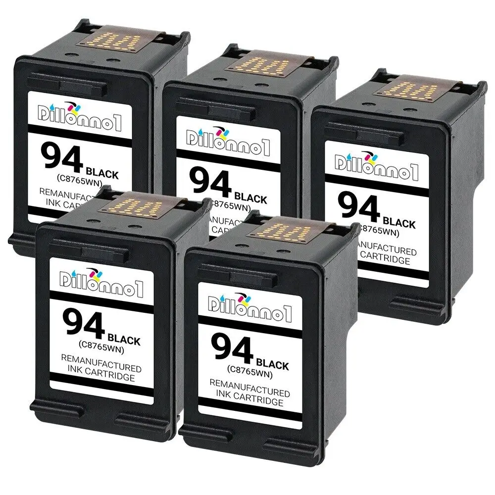 

5-pk For HP 94 Black Ink For PSC 1600 1610 2350 2355 Officejet 100 150 H470