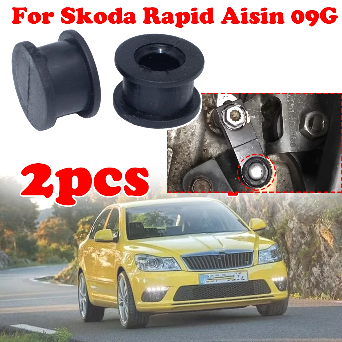 2Pc Automatic Gear Shifter Cable Bushing Connector Gearbox Linkage End Rubber Bush Car Accessories For Skoda Rapid Aisin 09G