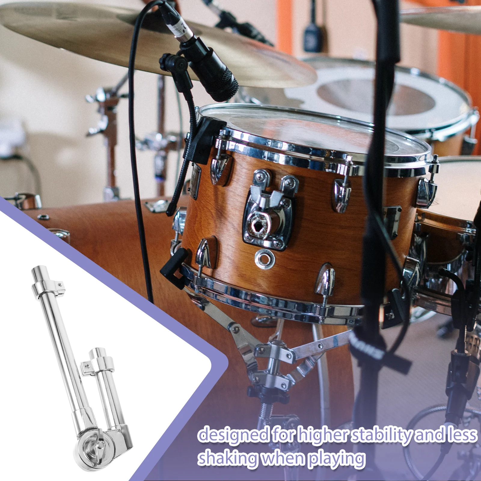 

Water Pipe Drum Bracket Tom Mount Adjustable Stand for Percussion Instrument Drum Hardware Sturdy Tom Holder Replacement Part