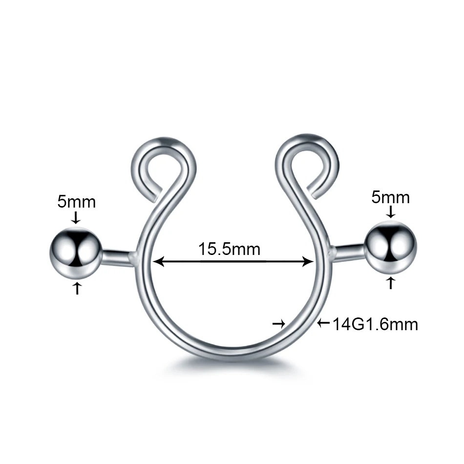 2Pcs/lot Stainless Steel Fake Nipple Ring 14G Barbell Nipple Shield Cover For Women Sexy Body Piercing Jewelry