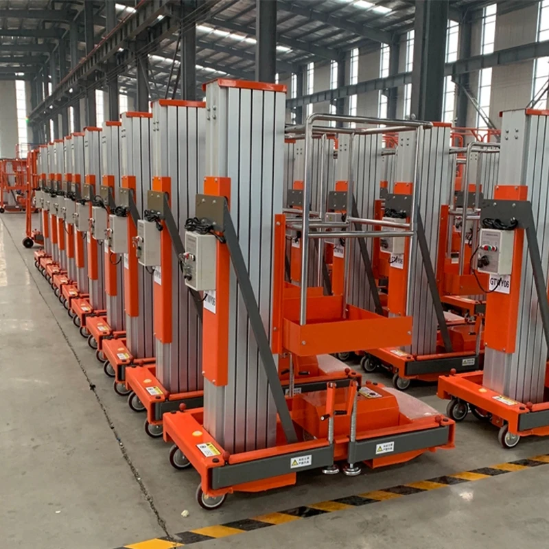 Electric Aluminum Alloy Telescopic Lift Vertical Lift Platform Aerial Work Platform Lift for Narrow Aisle
