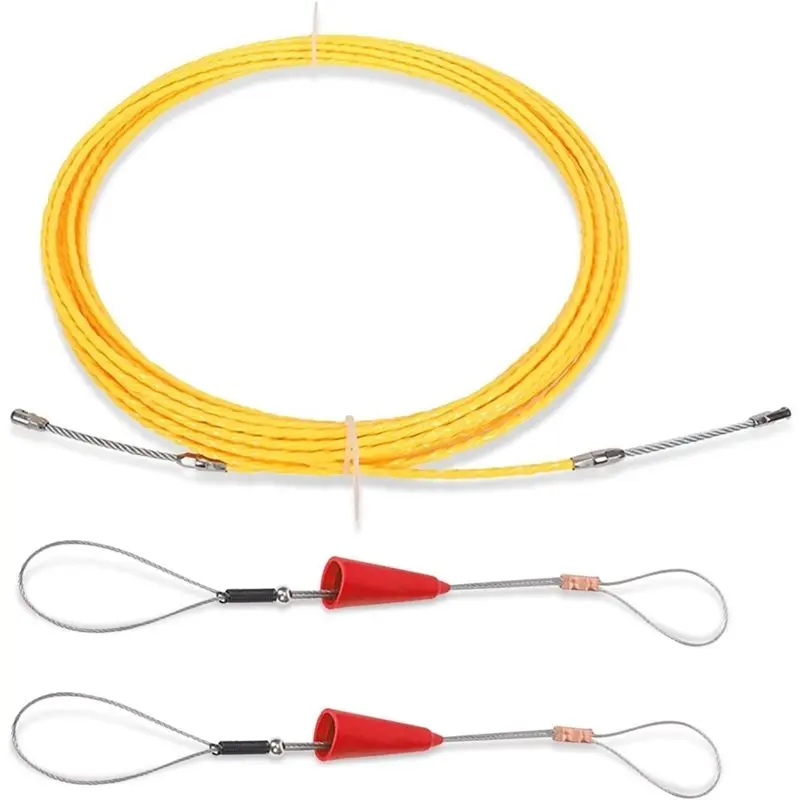 AAAN-10M 3.0Mm Electrical Fish Tape Cable Pulling Tools With 2 Guide Springs Wire Snake For Running Wire Through Wall, Retractab