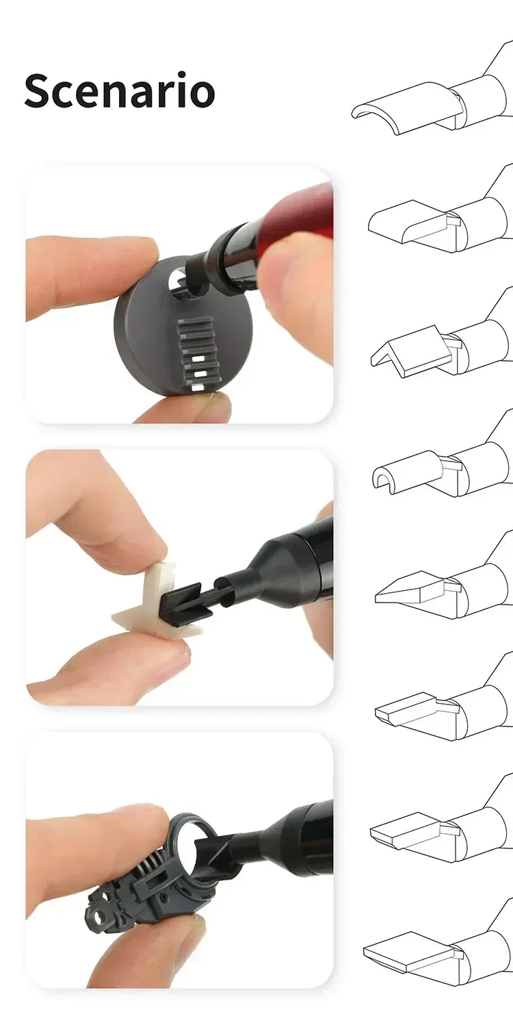 USB Mini Oszillierender Schleifstift, Tragbares Elektrisches Polier- und Schleifwerkzeug mit 3 Stück Selbstklebenden Schleifpapierköpfen – Detail 8