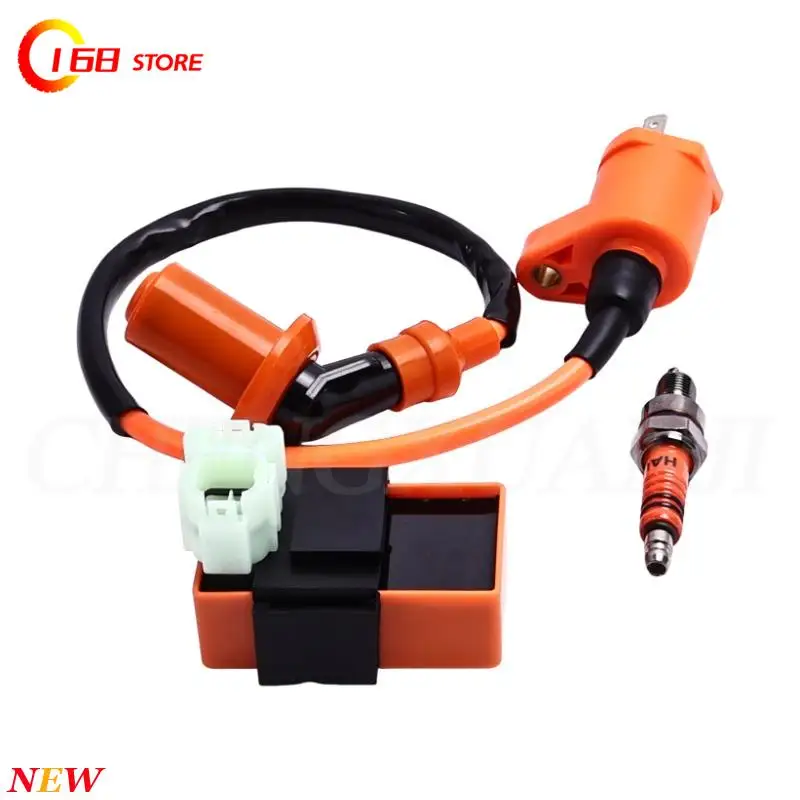 Motorcycle ATV racing GY6 50CC 150CC Engine Orange Igniter Ignition Coil Spark Plug Motorcycle Accessories