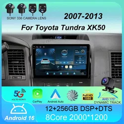 Car Radio Android 16 For Toyota Tundra XK50 2007-2013 Sequoia XK60 2008-2017 Multimedia Video Player Navigation Stereo GPS Audio