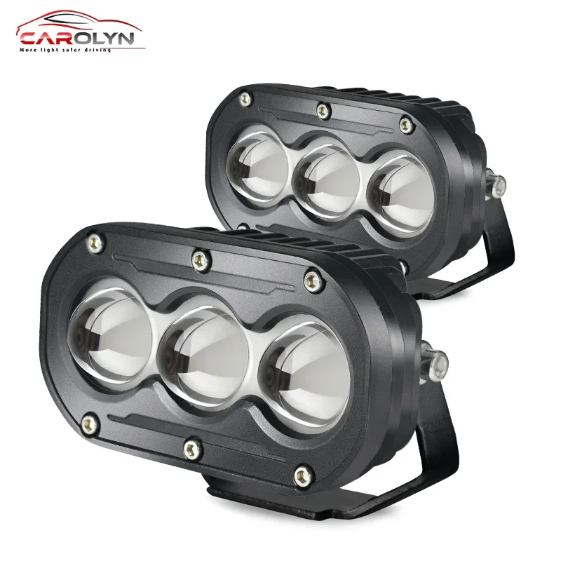 Carolyn new U18LED spotlight 120w two-color lens headlights 40000LM motorcycle electric car spotlight work lights