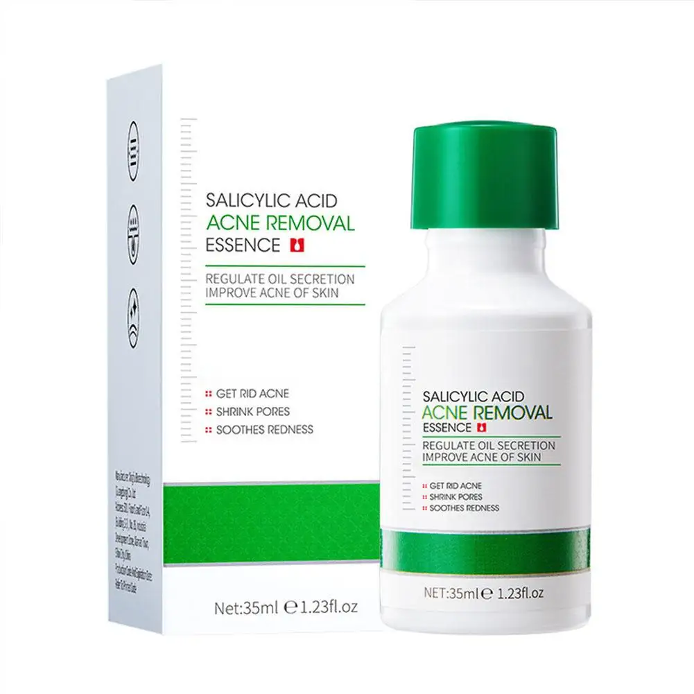 35 مللي مصل حمض الساليسيليك علاج حب الشباب جوهر الوجه تنظيف المسام تركيبة السيطرة على النفط ترطيب لجميع علاجات الجلد