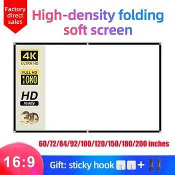 MIXITO 16:9 Ratio Hight-density Portable Foldable Projection Screen 1080P 3d 4K HD Project