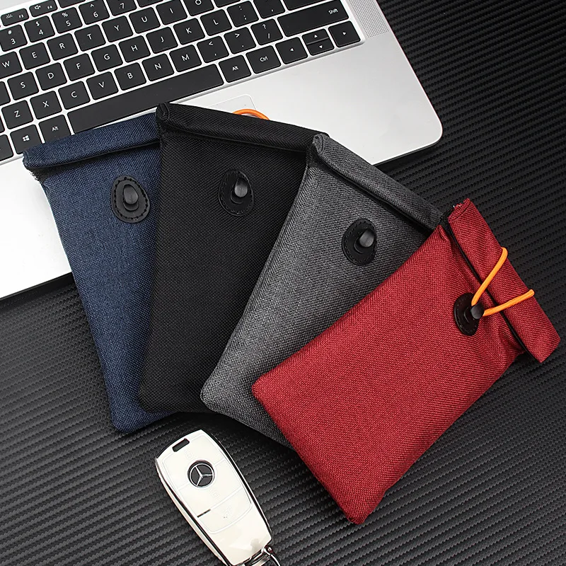 

Wear-resistant Oxford cloth folding car key Faraday bag RFID signal protection cage anti-theft cell phone storage hand bag