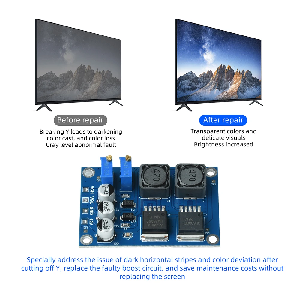 12V DC Logikplatinen-Reparaturmodul für Bildschirmreparatur VGH VGL Dual-Spannung Einstellbare Technologie-Aktualisierung für Elektronik – Detail 7