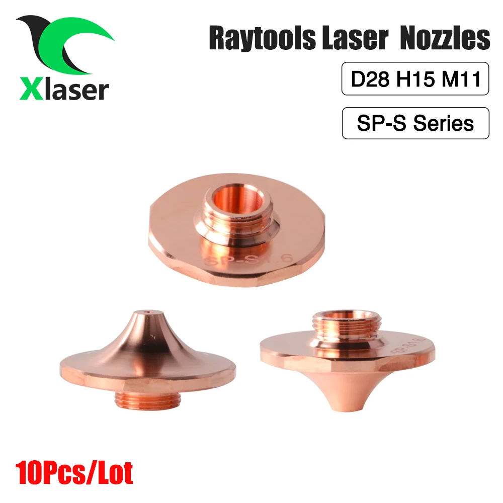 10 Stks/partij Laser Nozzle SP-S1.2 SP-S1.5 SP-S1.6 D 28Mm M11 H15 Enkele Laag Voor Raytools Precitec Hans SP-S Serie Koperen Mondstuk