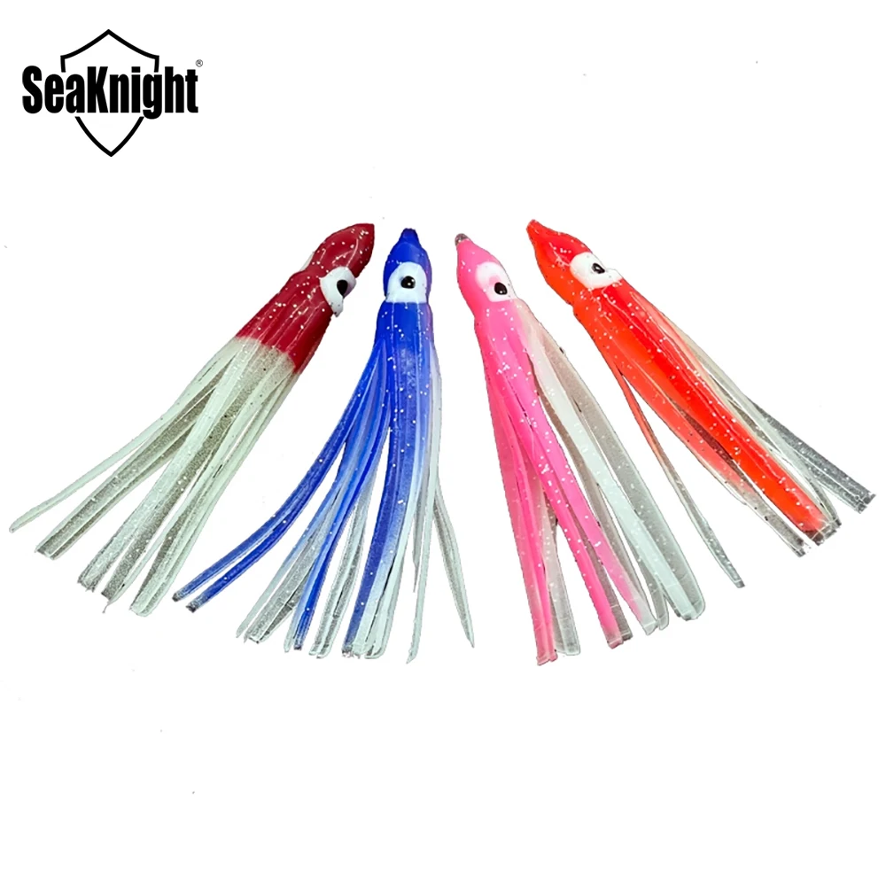 2024 NEW Seaknight Squid Bait Sea Fishing Baits Luminous Squid Hairtail Bait Glowing Lure Deep Sea Luminescent Lure 7Size 9Color