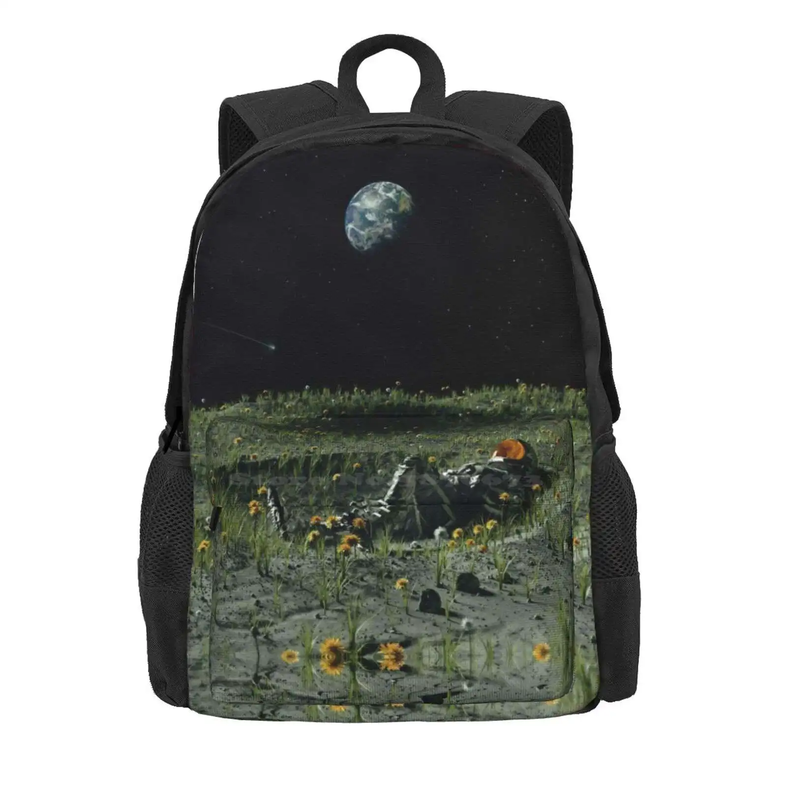 A New Home Hot Sale Schoolbag Backpack Fashion Bags Stars Nature Moon Earth Planet Grass Universe Cosmos Cosmic Surrealism