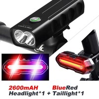 Wasafire LED Bike MAX 1000LM Front Rear Bicycle Light Set Lantern For Bicycle Cycling Flashlight T6 18650 USB Rechargeable Lamp