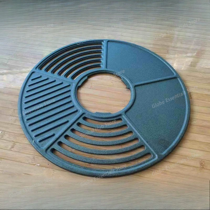 Cast Iron Baking Pan Korean-style Steak Grill Pan Thickened Stovetop Tea & Grill Mesh Dual-sided BBQ Stove 43CM