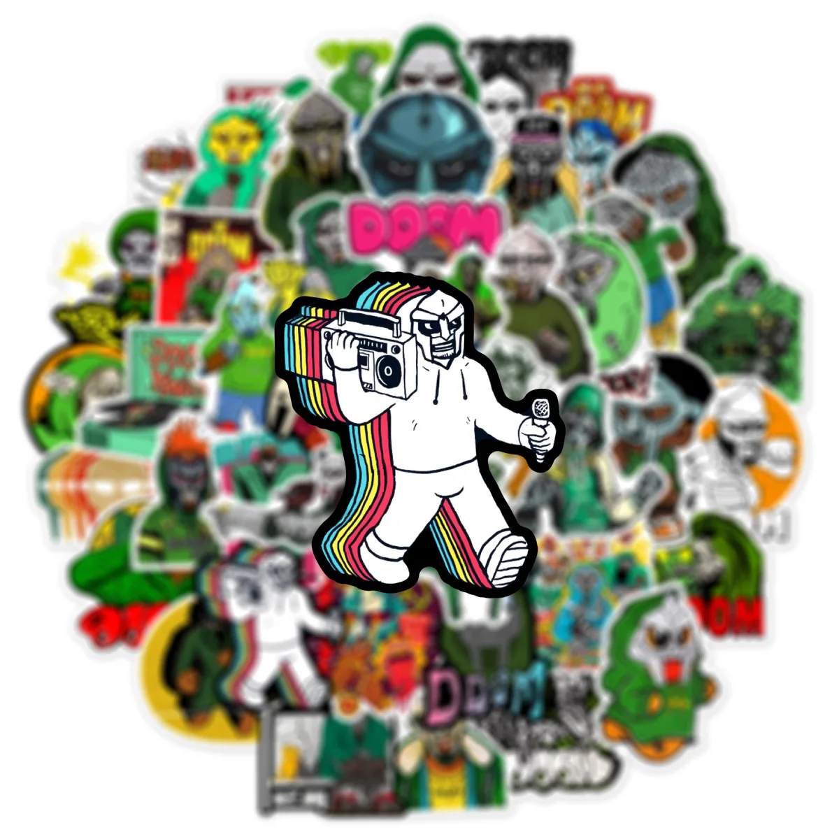 10/50PCS Hot Rapper MF DOOM Sticker Cartoon Cool Personality Graffiti Waterproof Decal Kids Toy Decorative Skateboard Helmet - Image 3