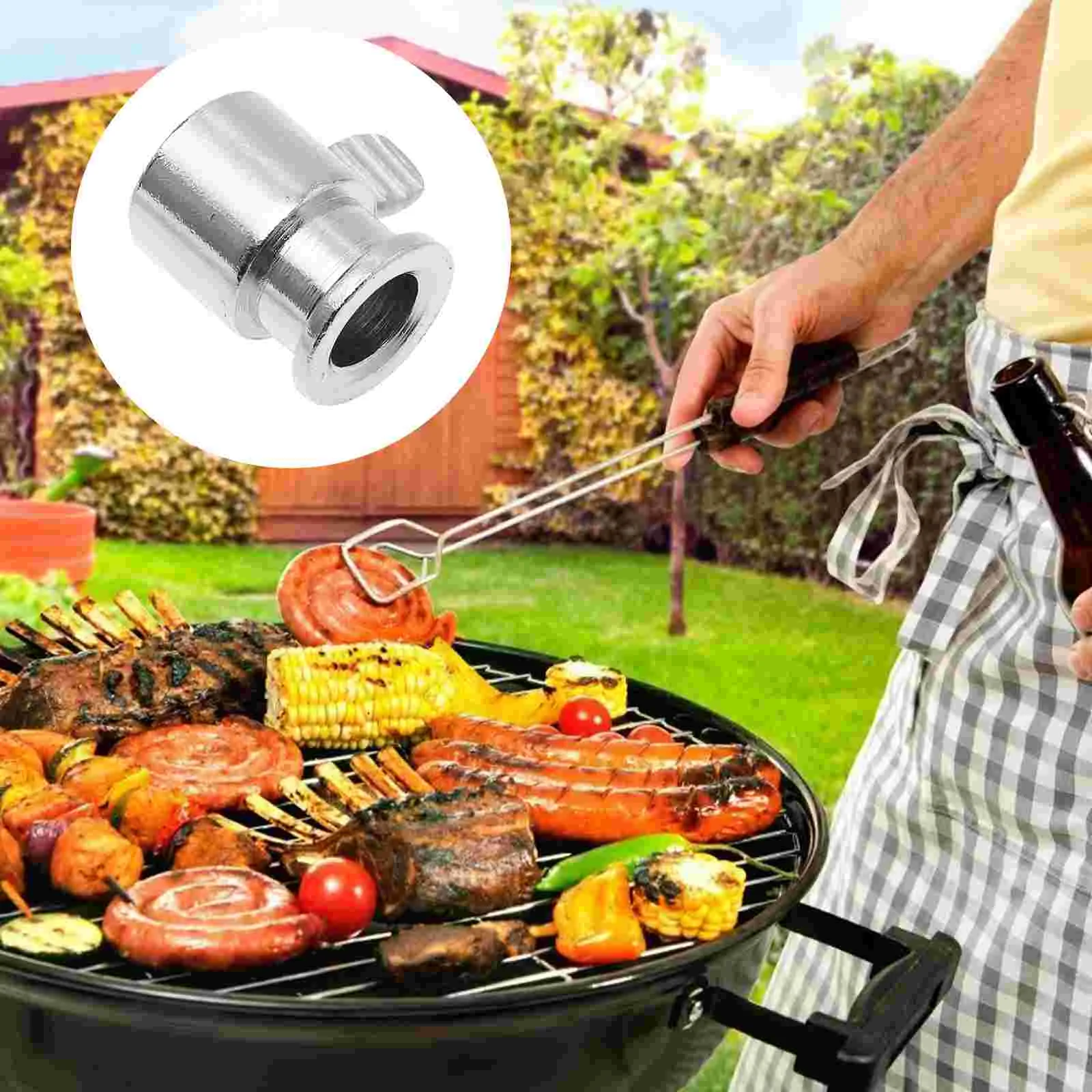 2 Pcs Barbecue Limit Set Rotatable Grill Sleeve Stop Collar Indoor Oven Practical Gas Sleeves Outdoor Iron BBQ Supply