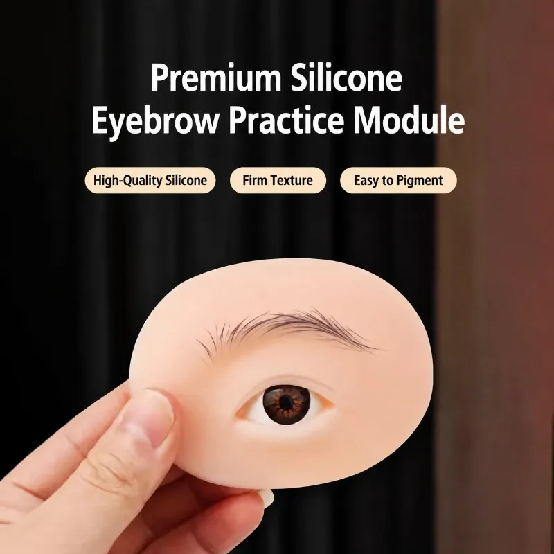 6D Eye Module Tattoo Practice Skin Silicone Simulation Eyebrow Pad Realistic Brow Training Template for Semi-permanent Makeup
