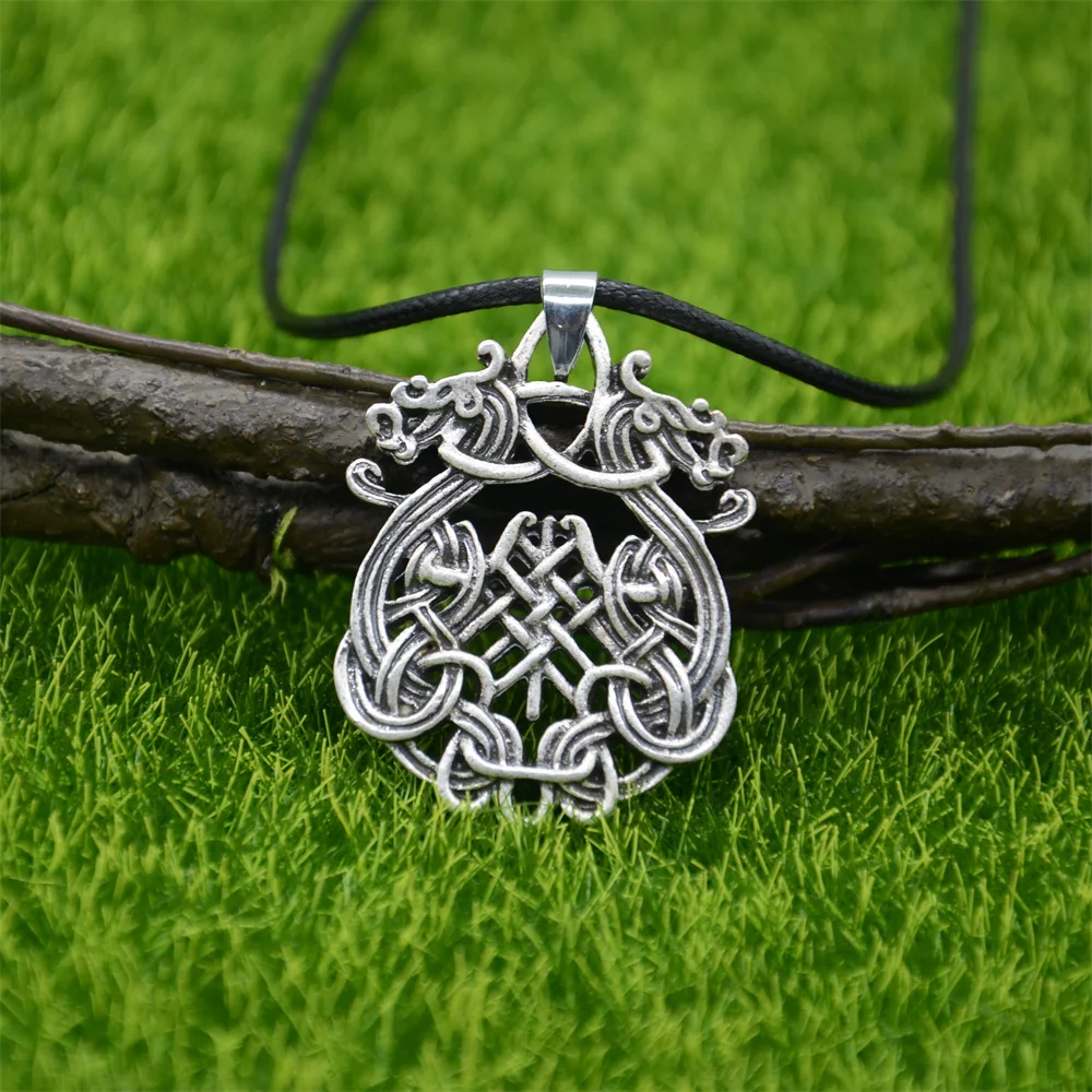 Slavic Knot Dragon Connected With Trinity Symbol Viking Pendants Necklaces Talisman Charm Men Jewelry 2023