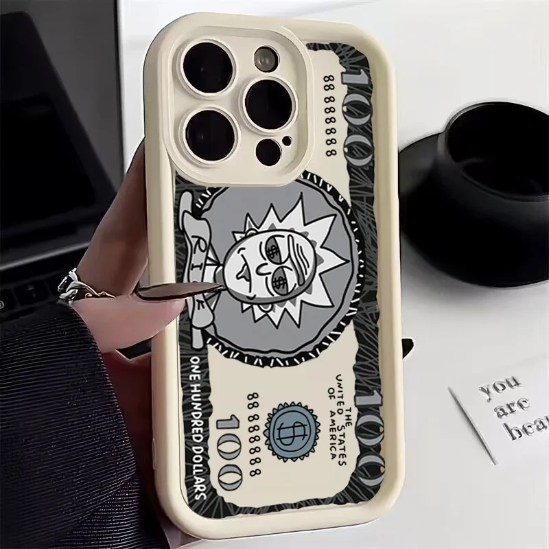 Custodia per telefono Mortiess Fashion Money Ricks per IPhone 16 15 14 13 12 11 Pro Max Mini XR XS X 7 8 Plus Cover posteriore morbida in TPU