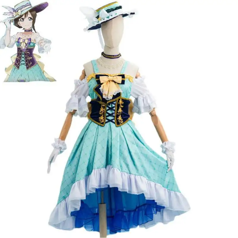 

Love Live! Nijigasaki High School Just Believe Ousaka Shizuku Cosplay Costume Women Dress with Hat Halloween Uniform Custom Made