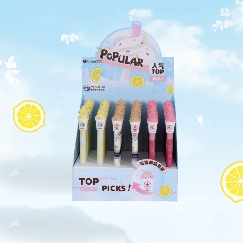 36pcs-lot-kawaii-milk-tea-gel-pen-cute-05mm-black-ink-neutral-pens-for-writing-office-school-supplies