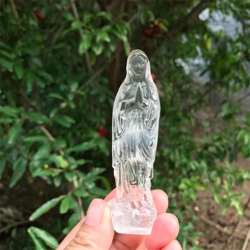 9.5cm Natural And Mineral Stones Crystal Clear Quartz Madonna Witchcraft Home Decoration Accessories Room Decor