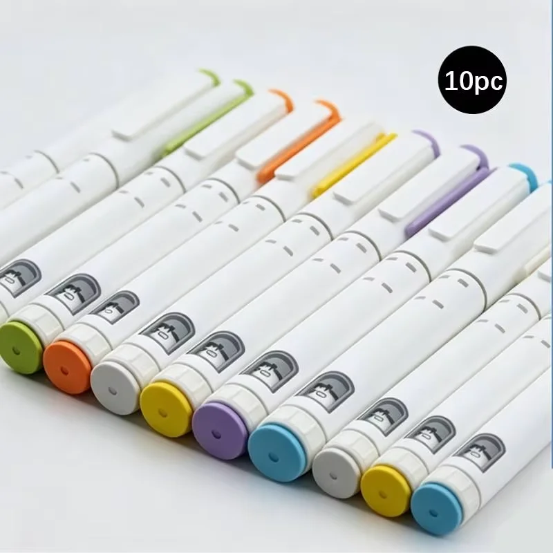 Insulin Syringe Pen 10 Pack, Disposable Injection Handle Magic Pen Fitting with Assorted Colors
