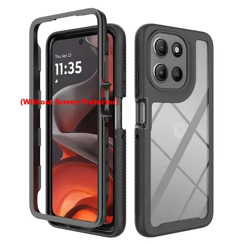 2 in 1 Hybrid Armor Shockproof Case For Motorola Moto G56 XT2529-2 Hard Plastic TPU Frame Transparent Acrylic Phone Back Cover