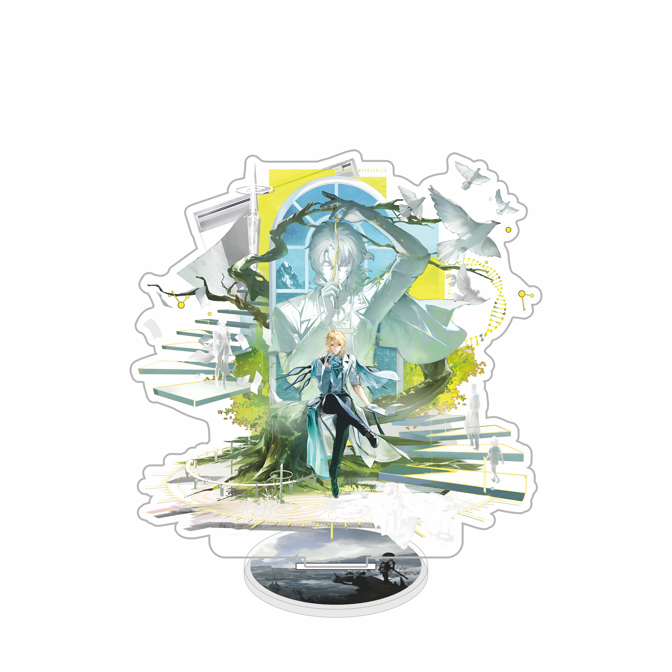 Wuthering Waves Augusta Gallery Figure Stand Model Plate Key  LUUK HERSS AEMEATHA Acrylic Standing Anime Iuno SIGRIKA Gift