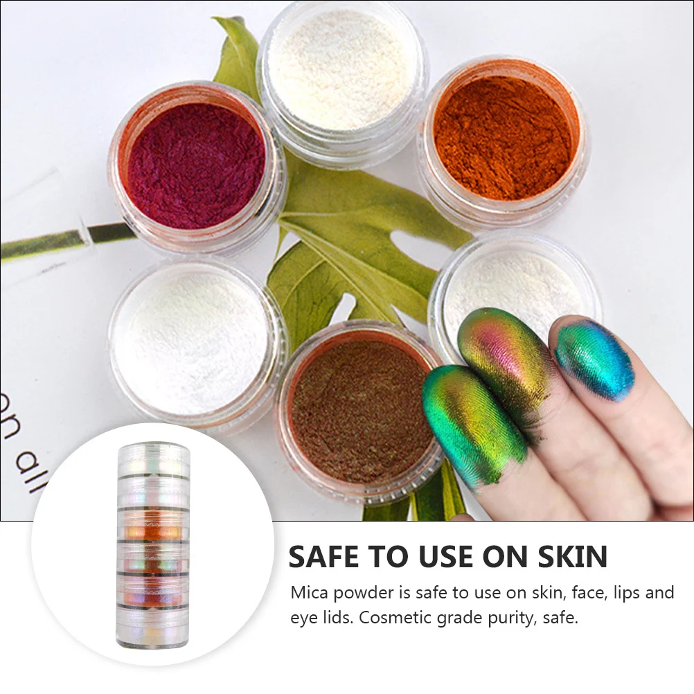 6 個マイカパウダーセット天然有機真珠光沢顔料 Diy 工芸品石鹸作りバスボム化粧品樹脂アート手作り