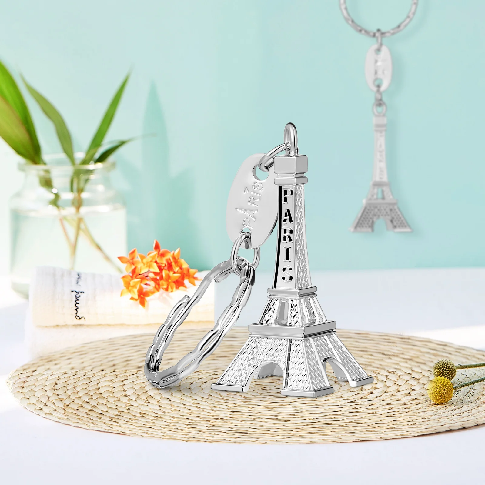 12 Pcs Key Chain Eiffel Tower Decors Charm Retro Holders Car Hanging Purse Pendants