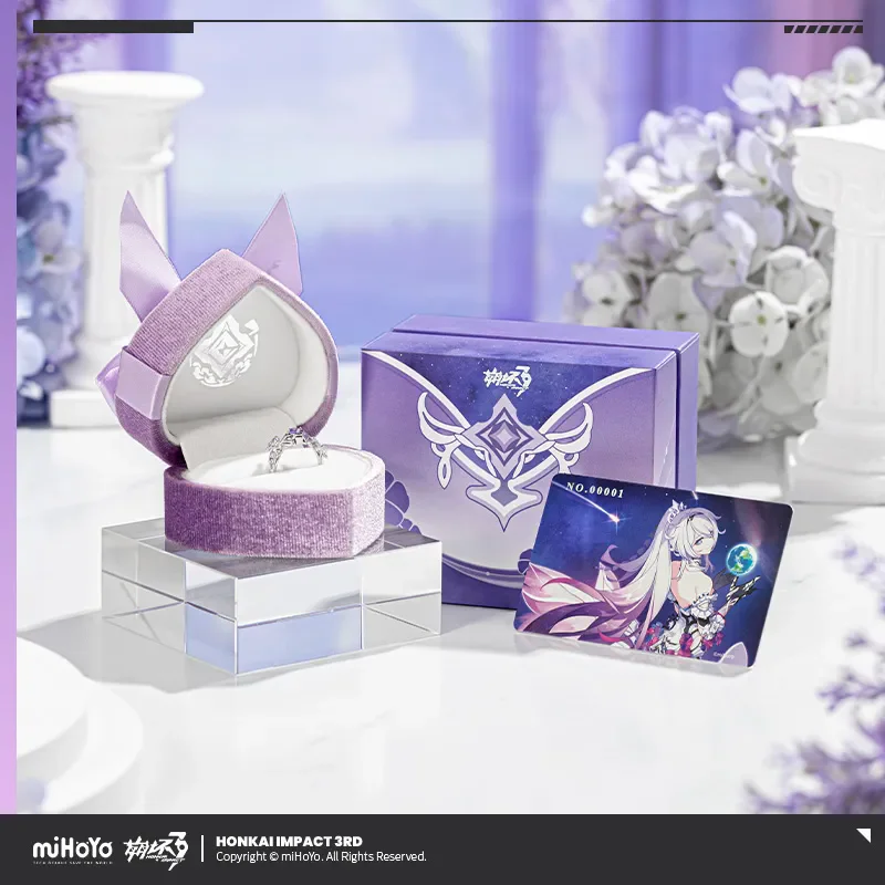 miHoYo Official Game Kiana Ring Honkai Impact 3 Kiana Herrscher of Finality Theme Oath Ring Couple Token Prop Cosplay Xmas Gifts