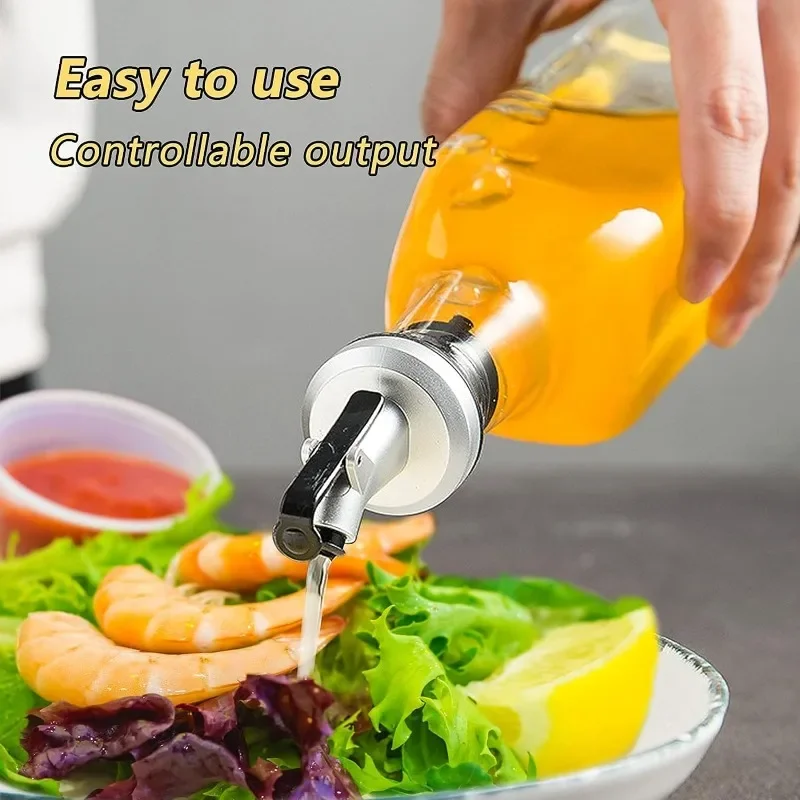 New Oil Bottle Stopper Rubber Lock Plug Seal Leak-proof Food Grade Plastic Nozzle Sprayer Liquor Dispenser Wine Pourer Barware