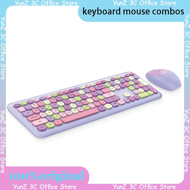 Mofii Keyboard Mouse Combos Wireless Kit Cute Pink High Appearance Keyboard Laptop Pc Mac Office Keyboard Mute Keyboard