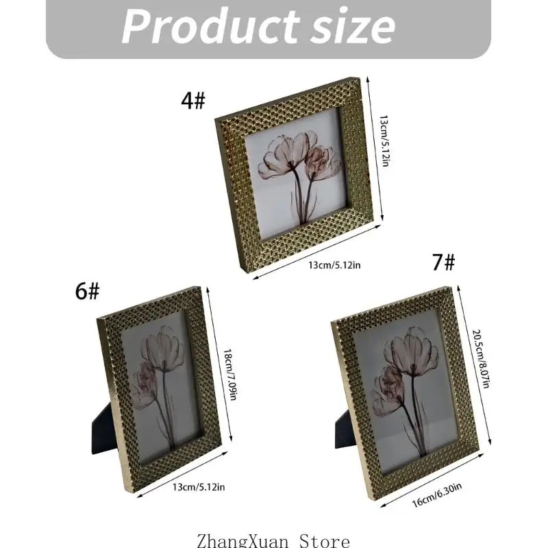 Antikgold-Dekorrahmen für Fotos und Kunstdrucke mit strukturiertem Harzdesign für elegante Wohnzimmer-Dekorationen 3XUF – Detail 6