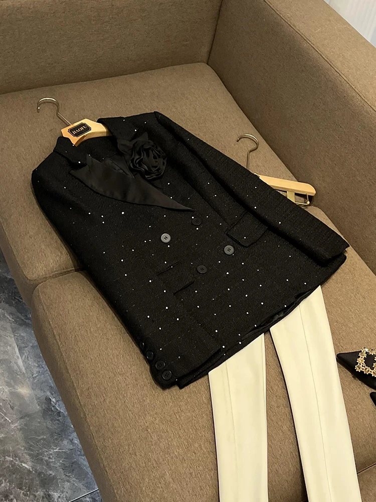 

Ele Bla iny Women's Suit Jaet Commute Design High-End Feel Unique Sle Long Sve Formal Wear Commuter Favorite