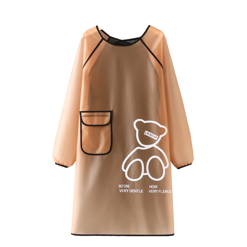 Waterproof Washable Apron Kitchen Transparent Long-sleeved Smock Catering Aquatic Special Car Wash Shop Swimming Pool TPU Smock