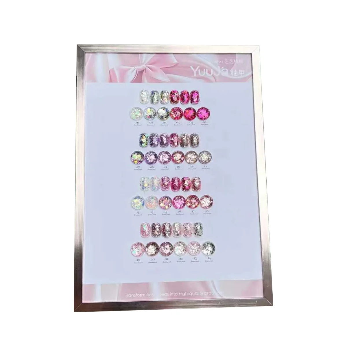 YUUJA 24-Color Multicolor Nail Gel Set 2025 New Hot Sale Non-Toxic UV Gel LED for DIY Flash Glitter Nail Art for Salon Wholesale